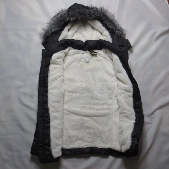 GREEN TEA womens PUFFER vest DETACHABLE HOOD thick SOFT warm FUR SIZE XL - Picture 6 of 14